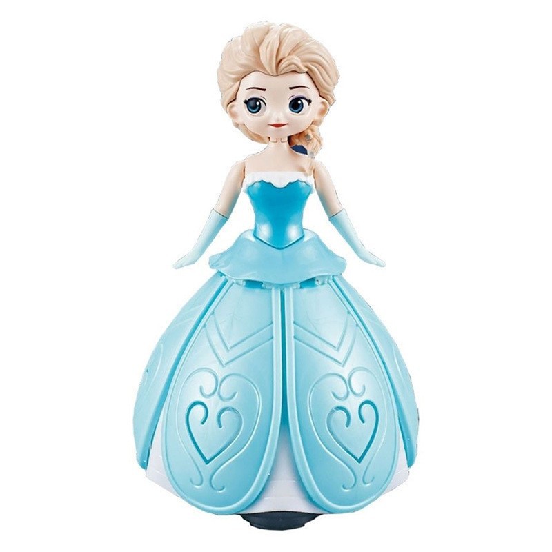 Muñeca Princesa Bailarina Giratoria de Plástico con Luz y Música para Niños