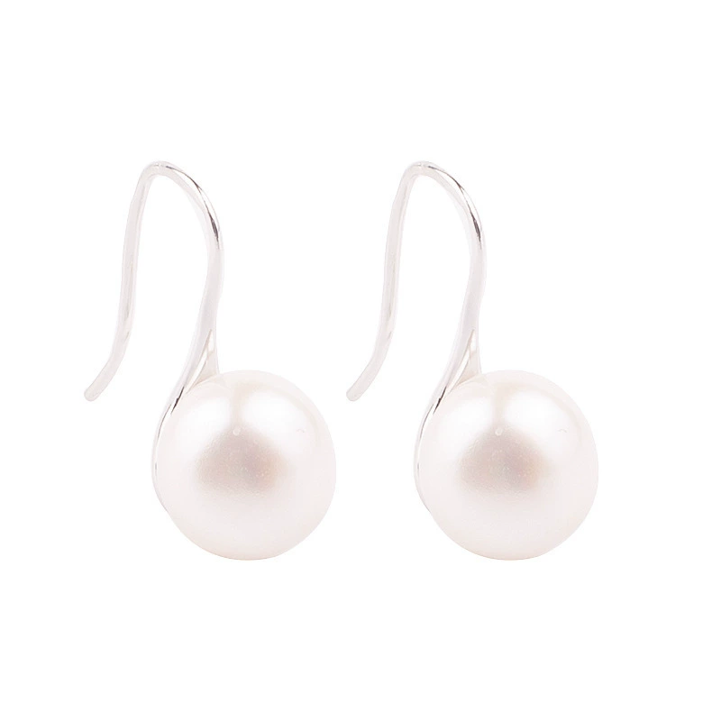 Organic retro earrings from pearl, mosquito coil, ear clips, pearl silver, light luxury style, french style, high-quality style, bright catchy style, wholesale