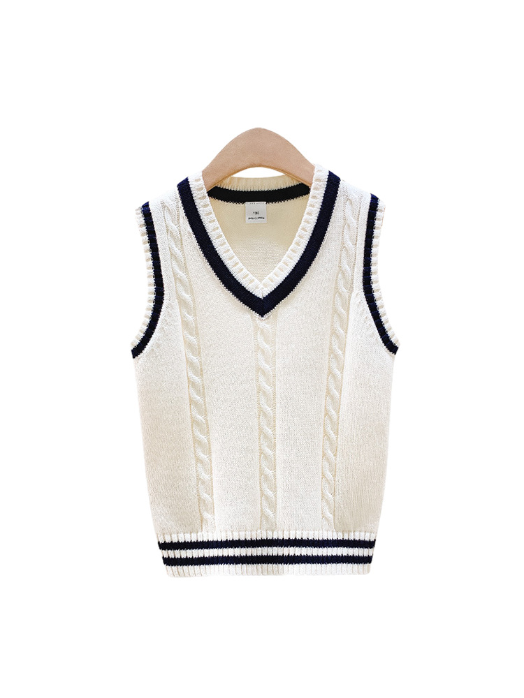 Children's Vests, Spring and Autumn Knitted Sweaters, Vests, Kindergarten Uniforms, Same Style for Men and Women, Warm Student Class Uniforms Wholesale