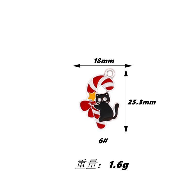 クリスマス漫画 DIY 合金ドリップオイルゴールデンホワイト K サンタクローススノーフレークヘラジカクリスマス猫アクセサリー|undefined