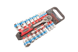 20-piece plastic frame sleeve suit combination tool Blue Ribbon tool