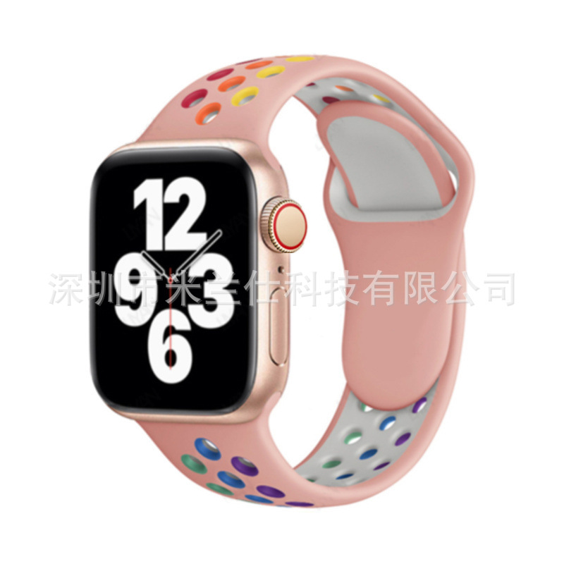 Correa deportiva de silicona Nike bicolor S11 compatible con Apple iWatch 678910SE, fabricante