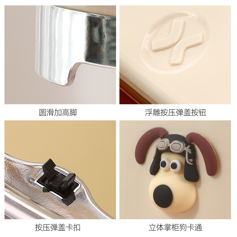 Retro cream-style trash can for home use ins light luxury high-value push-type pop-up lid kitchen bathroom trash can