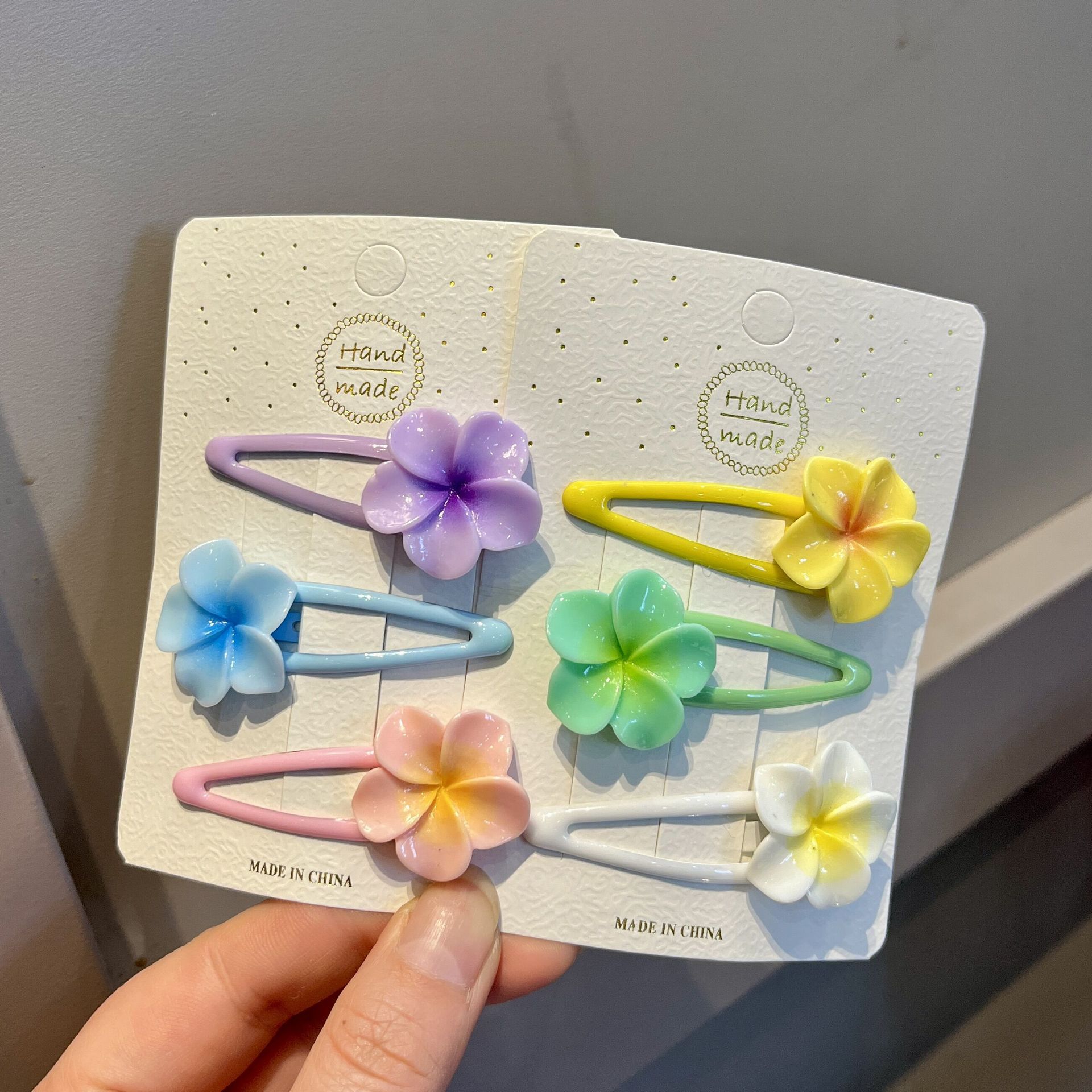 Hair Clip Hair Accessories Type Sweet Women's Plumeria Acrylic Hair Clip