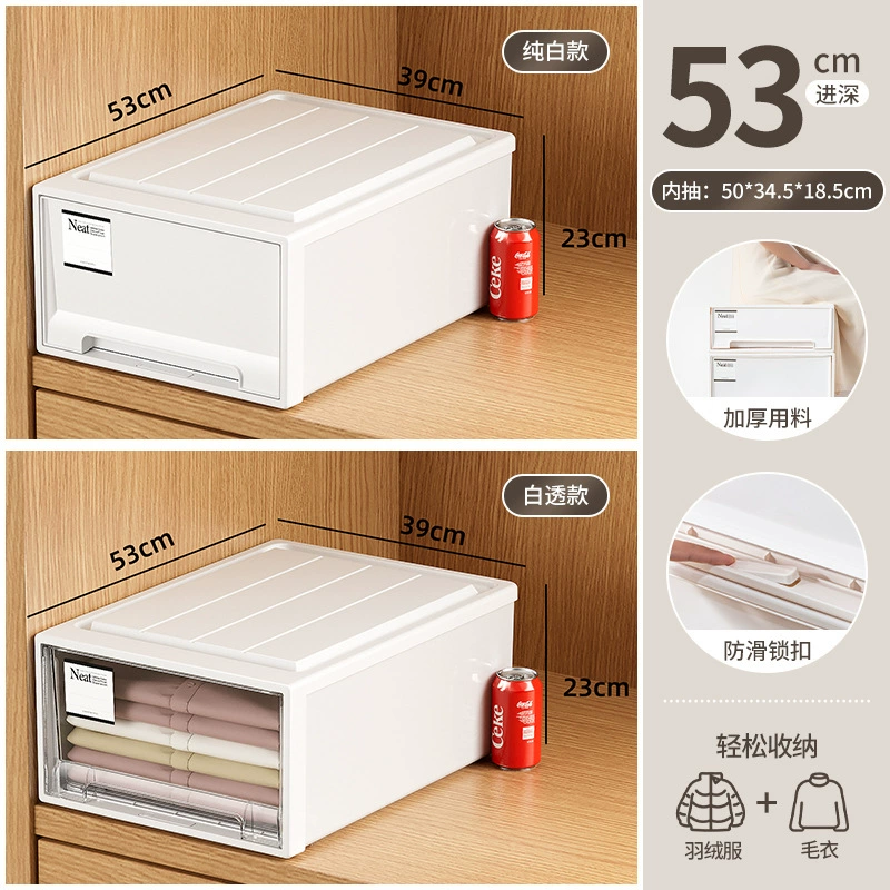 Japanese-Style Storage Box Set, Stackable Drawer System, Multiple Sizes (5–53L), Privacy or Transparent