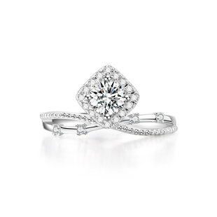 Niche Design Cultivated Diamond Ring 0.5 Carat Wedding Ring for Women 18K Gold Set with Diamond Platinum Ring Fashion