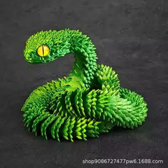 ネットセレブ人気の3Dプリント蛇年新作バイパー全身関節可動立体動物発光モデルギフトソース