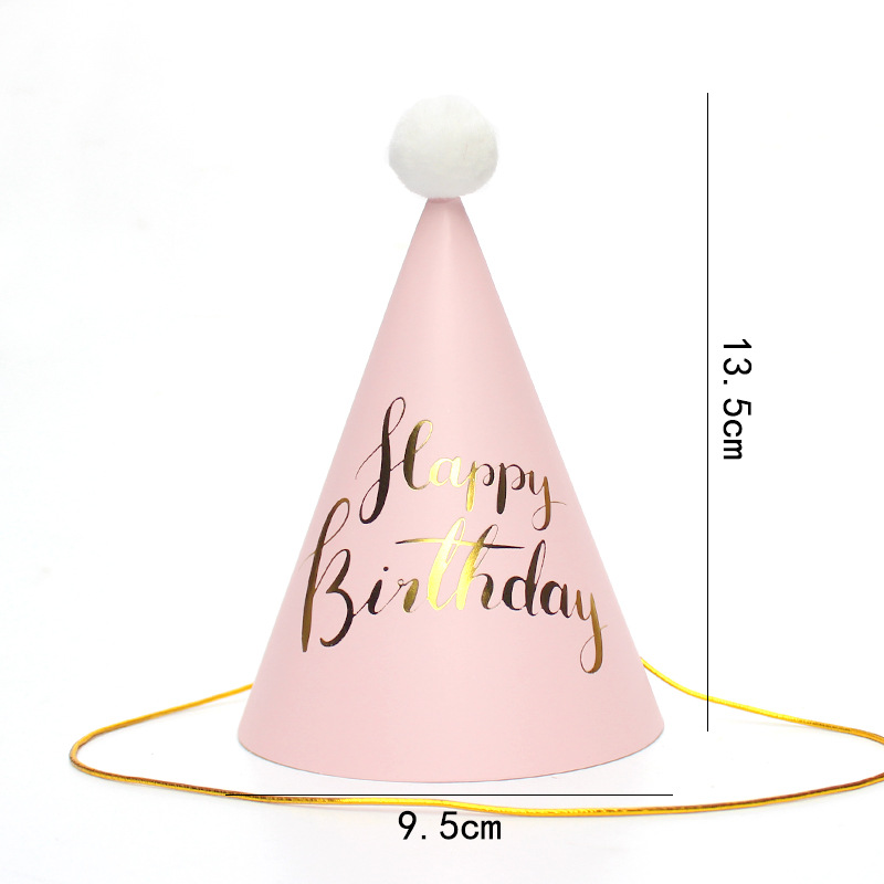 Sombreros de cumpleaños de embalaje independiente, sombreros de fiesta, sombreros de punta, sombreros de fiesta para bebés, sombreros de pastel