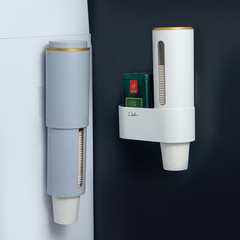 歐悠可家用一次性杯架取杯器免打孔壁掛收納置物架飲水機防塵水杯