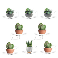 跨境热销亚克力墙壁置物架客厅浴室厨房壁挂式悬浮架透明迷你隔板