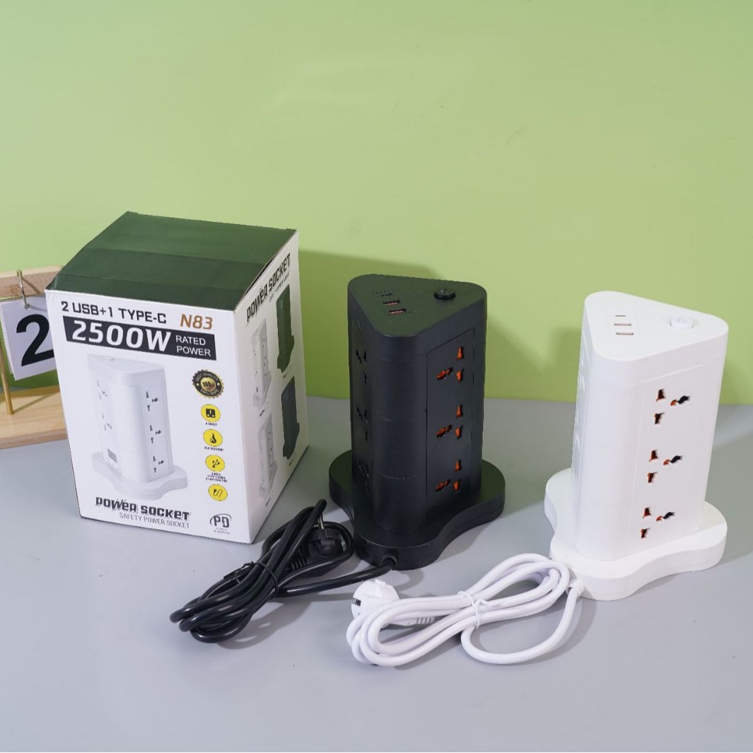 智能外贸出口跨境电商塔形插板欧式美式英式带安全门排插南苏丹