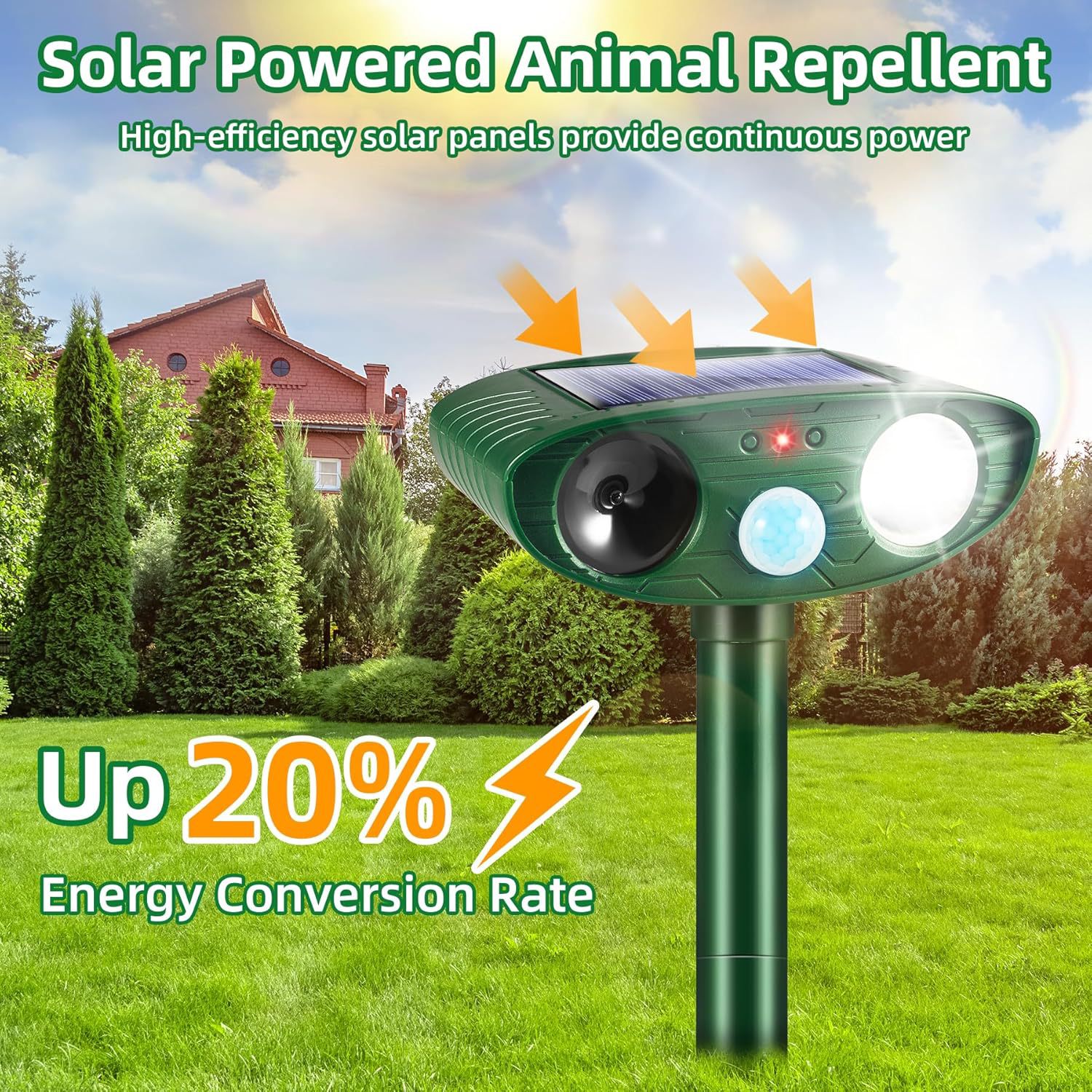 Al Aire Libre solar animal repelente de aves repelente ultrasónico ratón repelente de insectos repelente de animales
