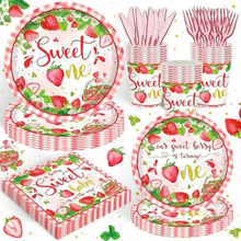 M 23640 Strawberry Themed Disposable Tablecloth ݮ����һ��