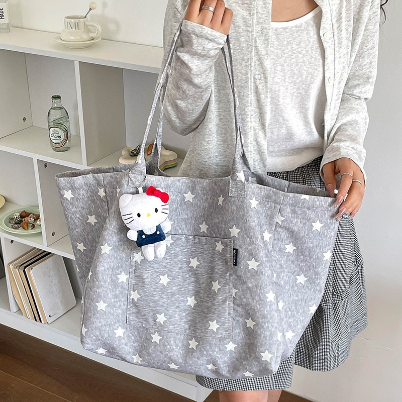 Double-sided cloth bag, capacious one-shoulder bag, Korean style