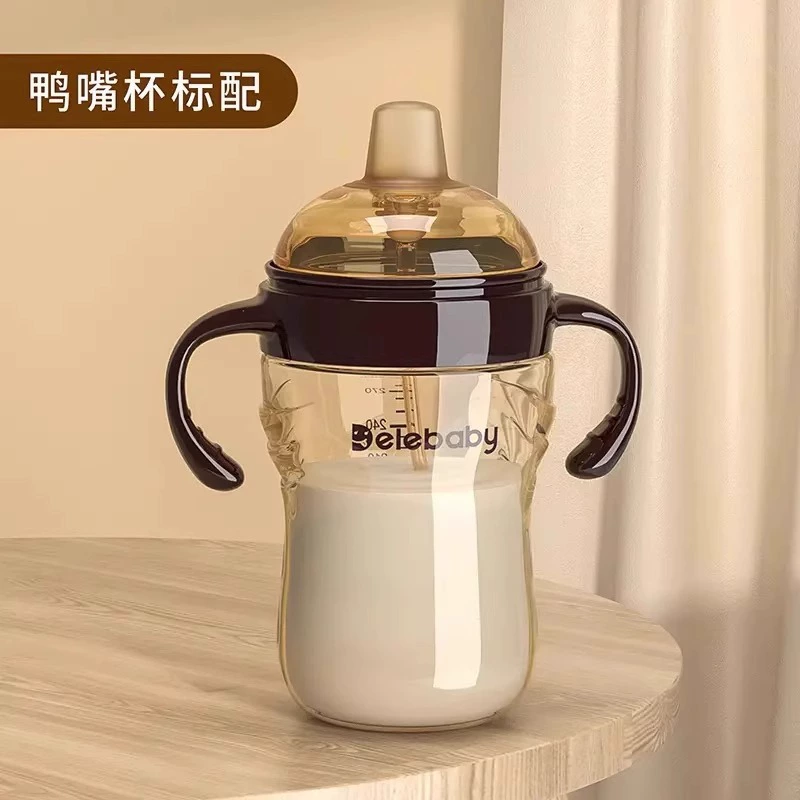 Anti-colic children's feeding bottle, straw