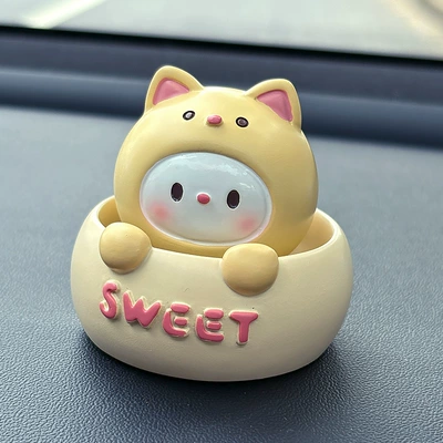 Car ornaments Animal Dolls, Car Interior Accessories - cheese-meow-meowsingle