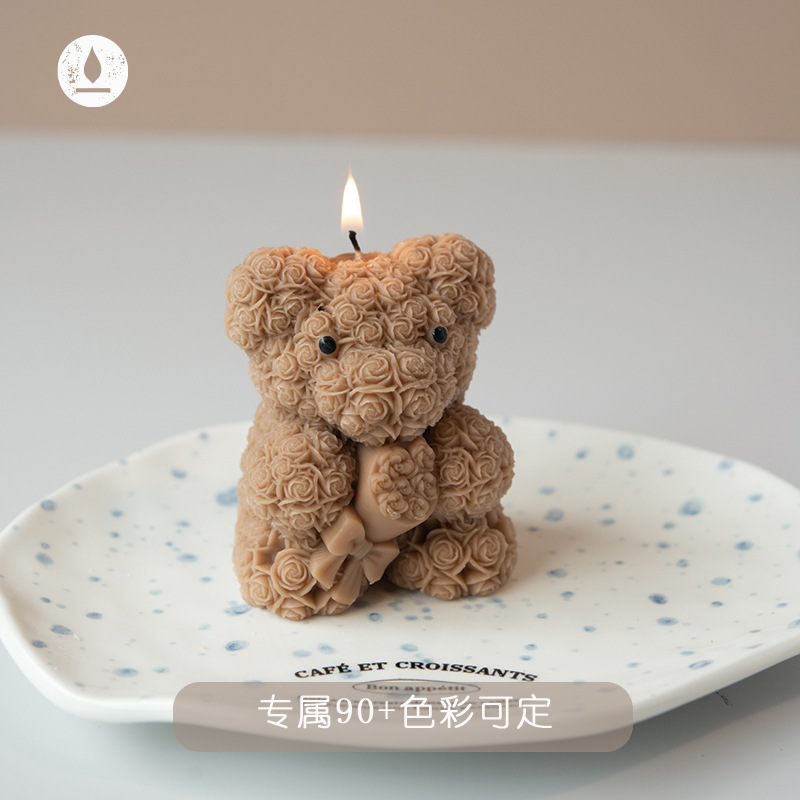 Ventas transfronterizas calientes de alto nivel rosa osos de incienso romántico adorable decoraciones de San Valentín regalos de mano al por mayor