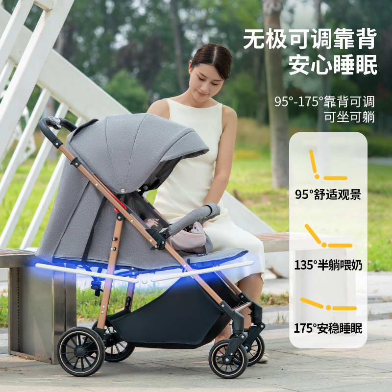 cochecito para bebés que se puede sentar y acostar, coche plegable ligero para bebés de dos vías amortiguador para recién nacidos para caminar artefacto mágico