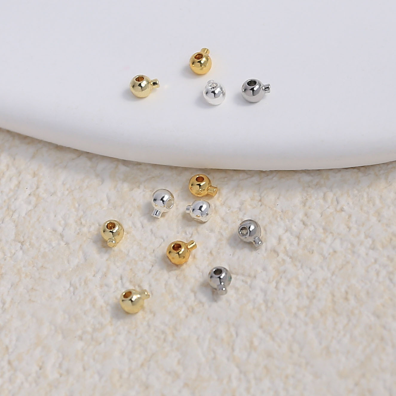 Gold-Filled Color-Preserving 18K Round Positioning Pressure Cooker Finishing Snap Positioning Bead Handmade Bracelet Buckle DIY Beading Material