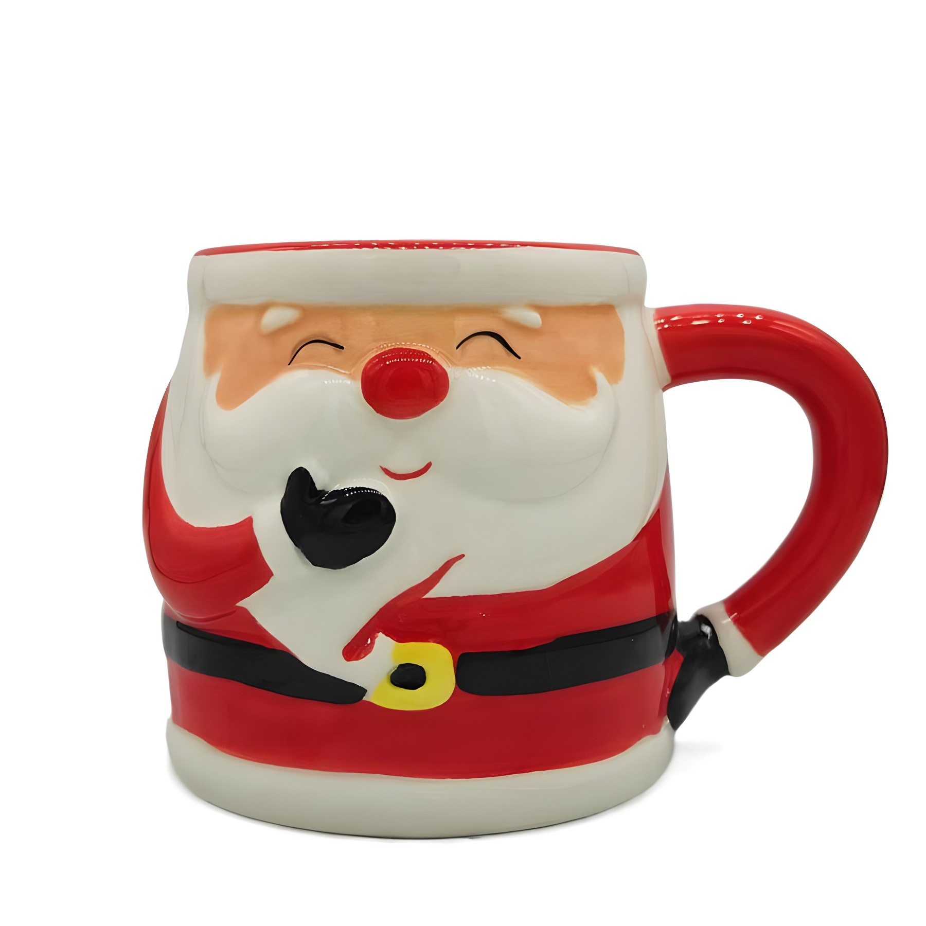 Venta directa de fábrica Santa Claus taza de cerámica taza de Navidad pintada a mano mini