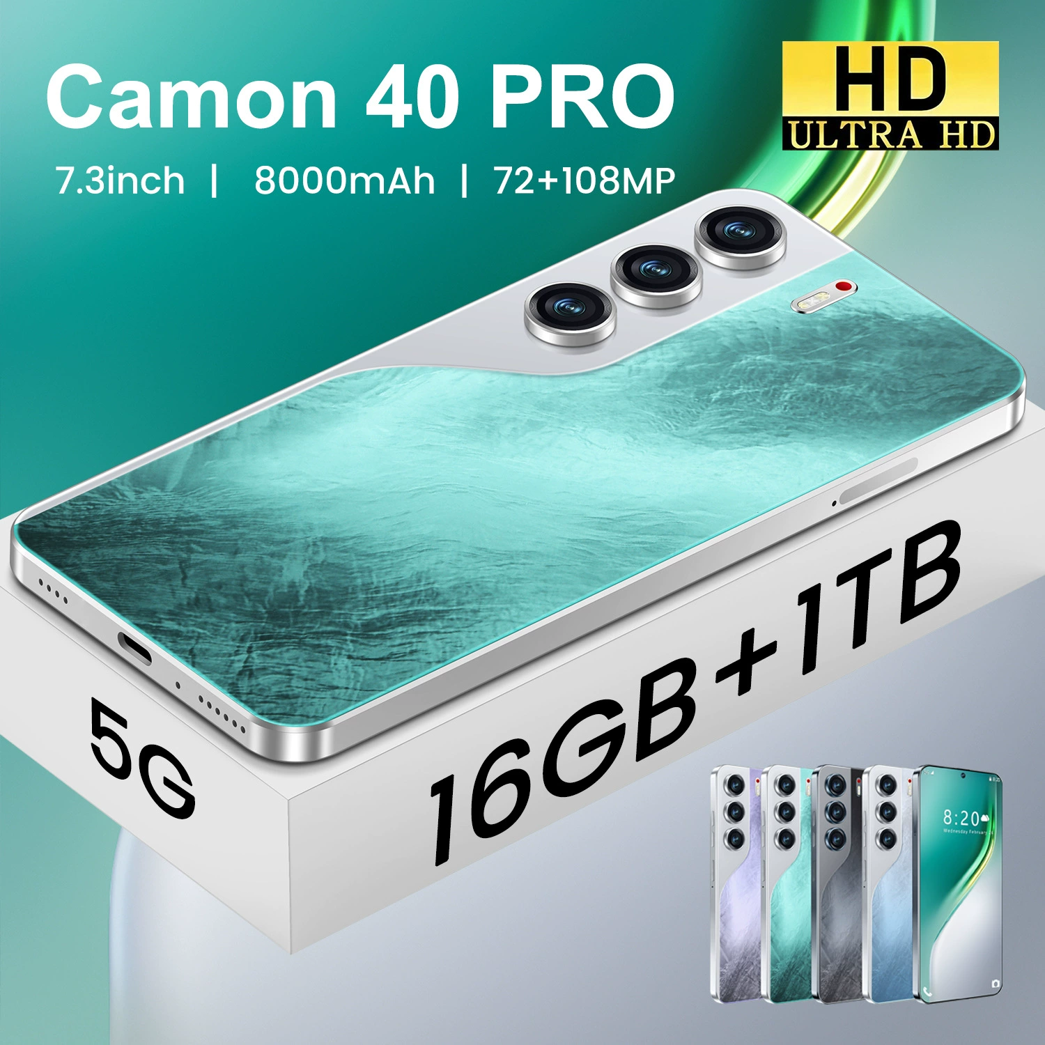 Хит продаж мобильный телефон Camon40 Pro, Android, большой экран 7.3", смартфон 16+1Т, возможна отправка от имени другого лица
