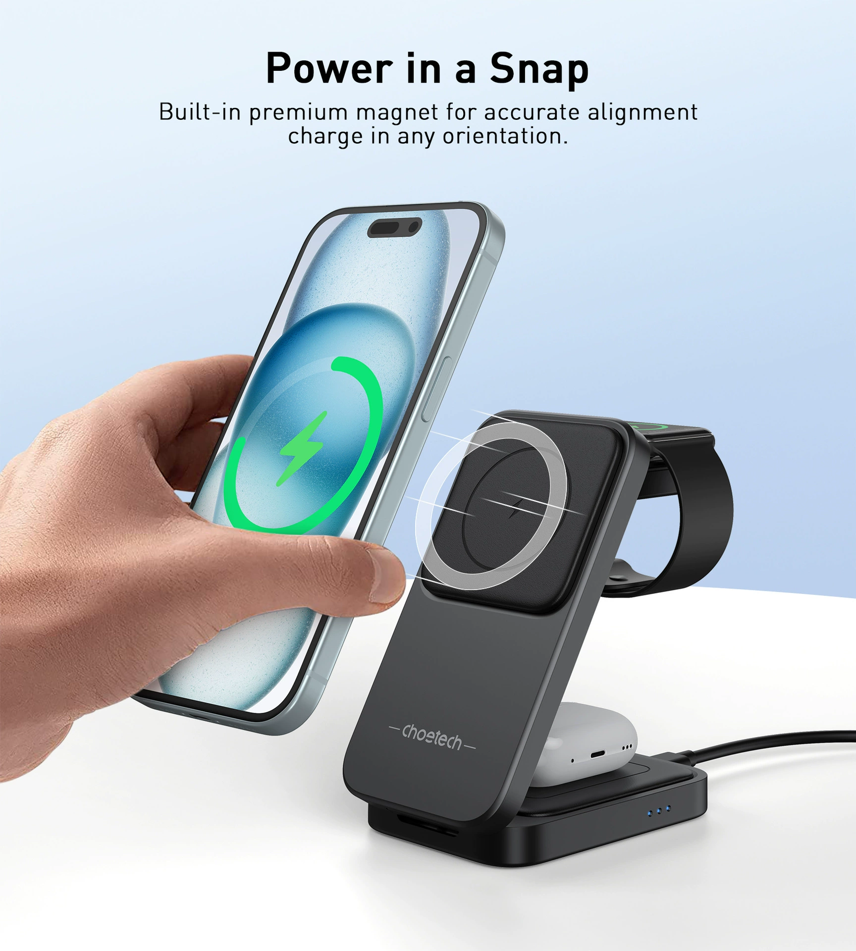 Apple, совместимый мобильный телефон, три в одном, быстрая зарядка 15W