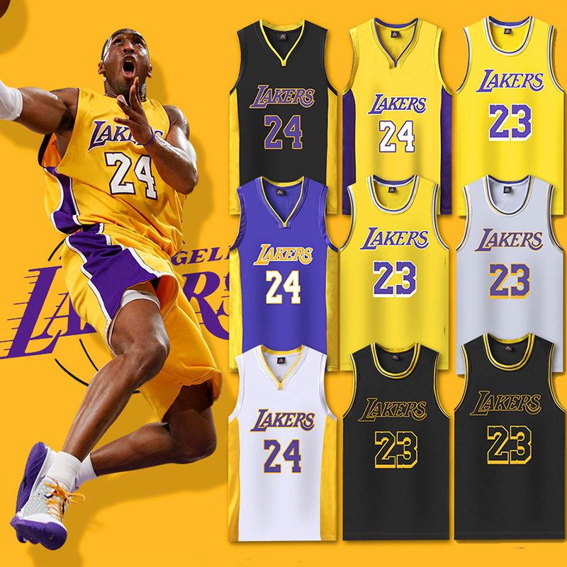 Lakers James 23 Kobe 24 Jersey European Library Children's Adult Basketball Suit Men's and Women's Printed Number Lakers James 23 Kobe 24 Jersey European Library Children's Adult Basketball Suit Men's and Women's Printed Number