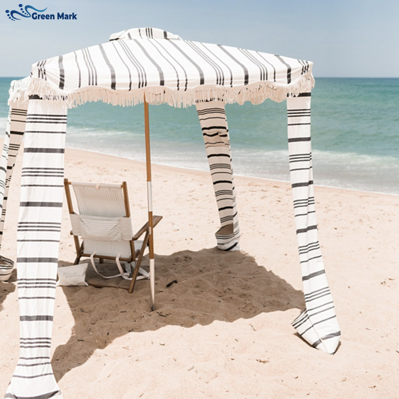 Internet Celebrant Outdoor Luxury Large Sunshade Tent Portable Seaside Camping Beach Cabin Creative Tassel Four Corner Tent