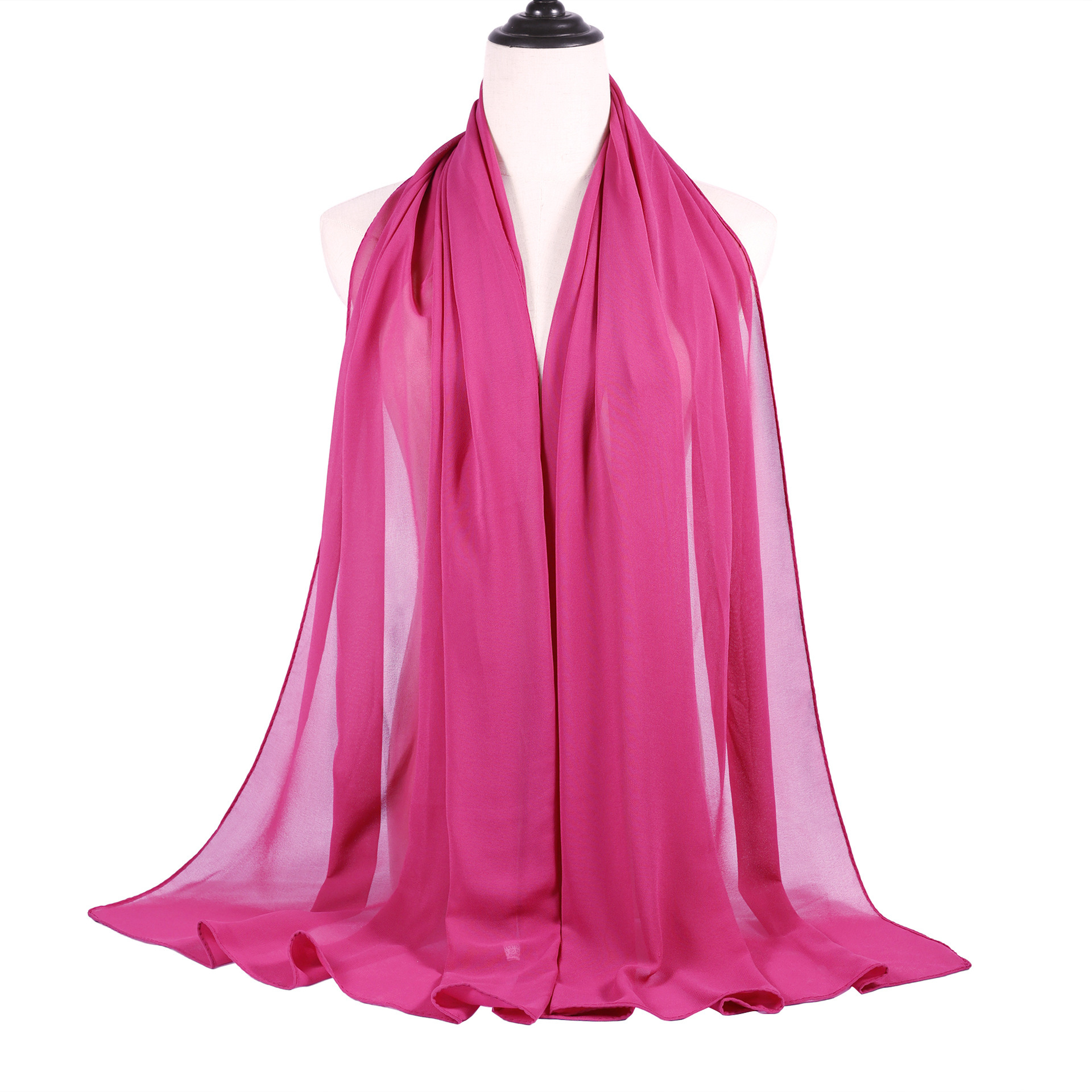 Chiffon scarf women's long scarf high quality windproof and sandproof headscarf four seasons Middle Eastern Muslim shawl_voghion.com