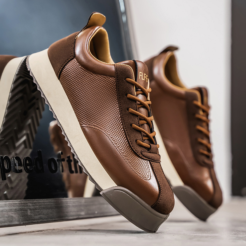 Plus Size Cross-Border 2025 New Spring Trendy Shoes Casual Shoes Retro Comfortable Brown Versatile Forrest Gump Shoes for Young Men