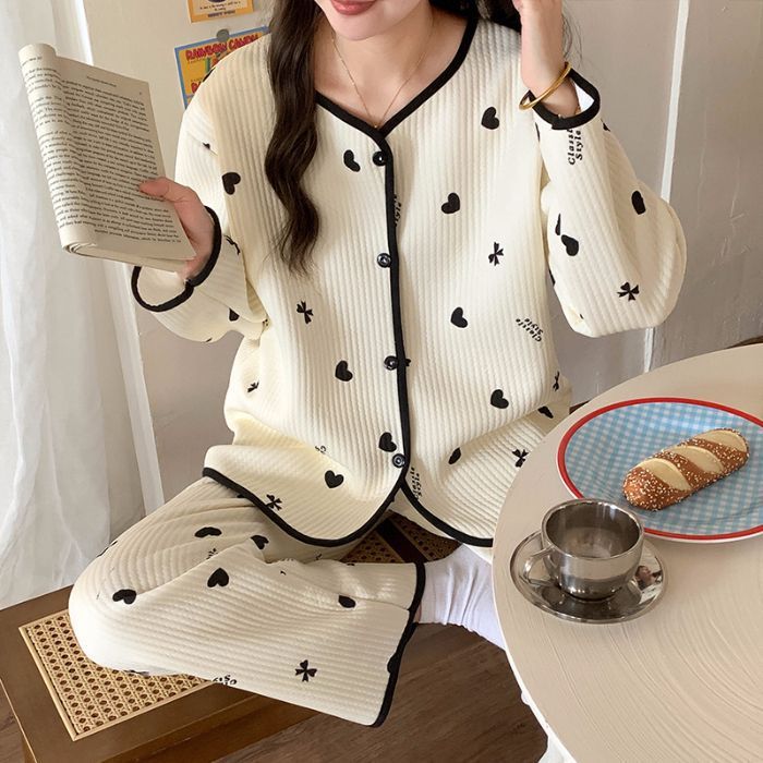Cardigan de invierno al por mayor transfronterizo simple botón retro pijama de niñas aire de algodón jacquard intercalación cálida y cómoda