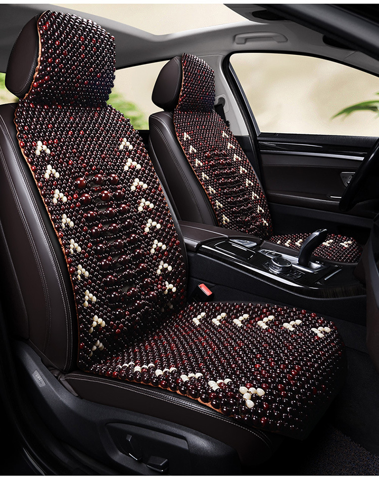 Car Wooden Bead Single Seat Anti-Slip Bottom Hand-Threaded Beads Do Not Fall Apart Breathable Single-Sheet Universal Summer Mat