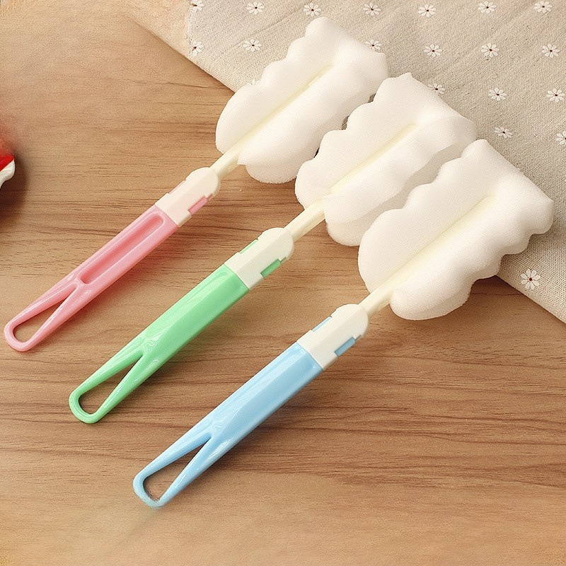 Factory wholesale sponge cleaning Cup brush long handle thermos cup milk bottle brush multifunctional washing Cup cleaning brush Cup brush