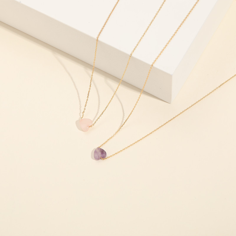 Womenu0027S Elegant Geometric Copper Natural Stone Necklace Plating Copper Necklaces