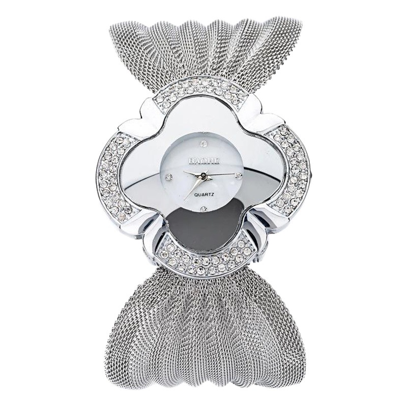 Reloj de pulsera de lujo de moda europea y americana brillante diamante mariposa malla cinturón reloj de cuarzo de las mujeres al por mayor