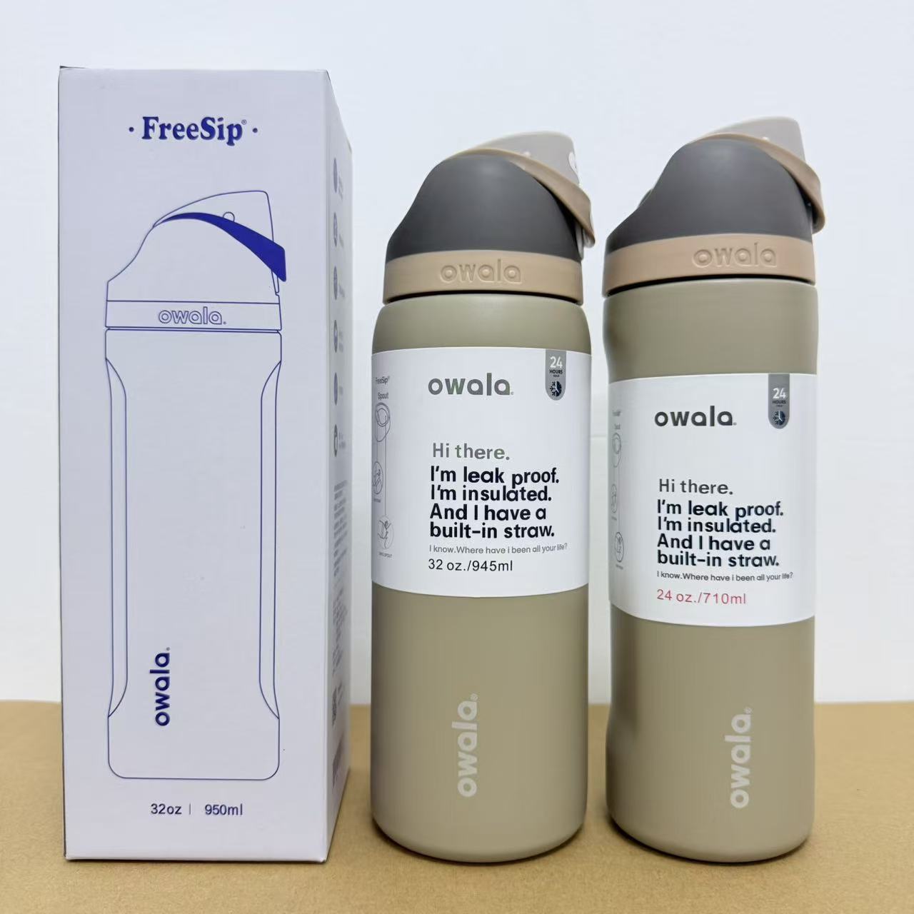 Owala en stock de gran capacidad portátil hervidor de agua al aire libre para hombres tazas de agua caliente de moda para mujeres tazas de fruta deportivas al por mayor