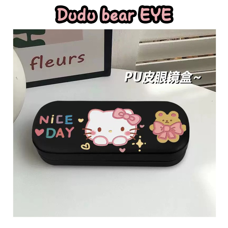 New Hello Kitty Glasses Case High-value Black Glasses Storage Box Portable Myopia Leather Glasses Sunglasses Case KT New Hello Kitty Glasses Case High-value Black Glasses Storage Box Portable Myopia Leather Glasses Sunglasses Case KT