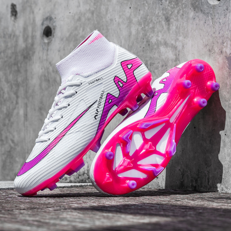 Reproducción transfronteriza de la Copa del Mundo C Luo Thorn 15 Zapatos de fútbol Putian Zapatos deportivos de entrenamiento de hierba de clavos largos de caña alta para hombres