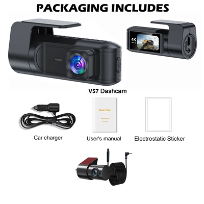 Wifi connectivity, ultra-high-definition front and | Driving recorder - front-of-car-inside-wifi