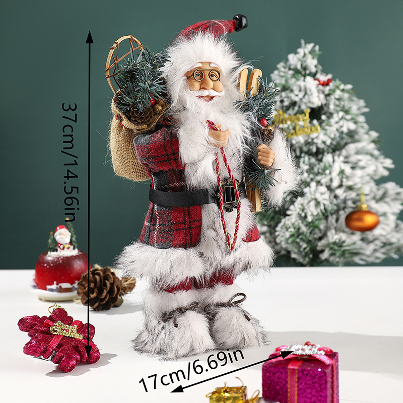 Fabricantes para DIBUJOS ANIMADOS paño felpa Santa Claus muñeca colgante adornos juguetes Navidad decoraciones