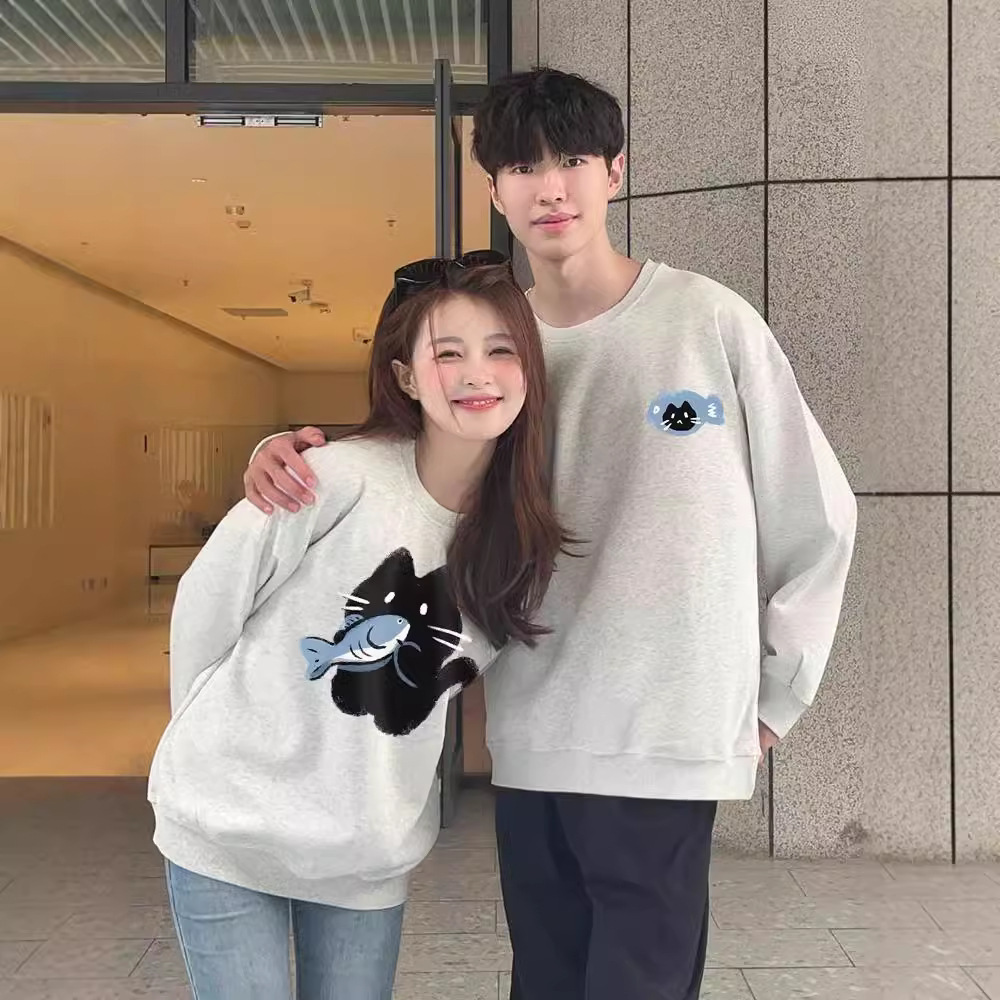 가을과 겨울 오버 사이즈 기모 라운드 넥 스웨터 남녀 최고 스페셜 커플 의류 패션 브랜드 클래스 옷 따뜻한 베이스 셔츠