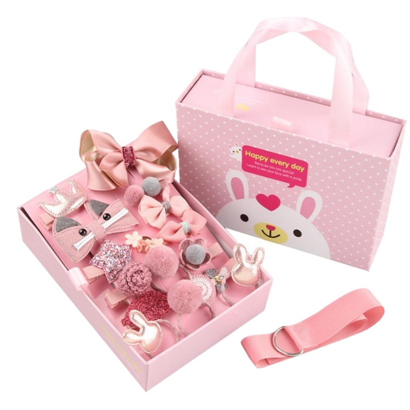 Accesorios para el cabello de los niños traje de tocado de las niñas bebé Corea del Sur princesa niña horquilla 18-piece set bebé horquilla caja de regalo