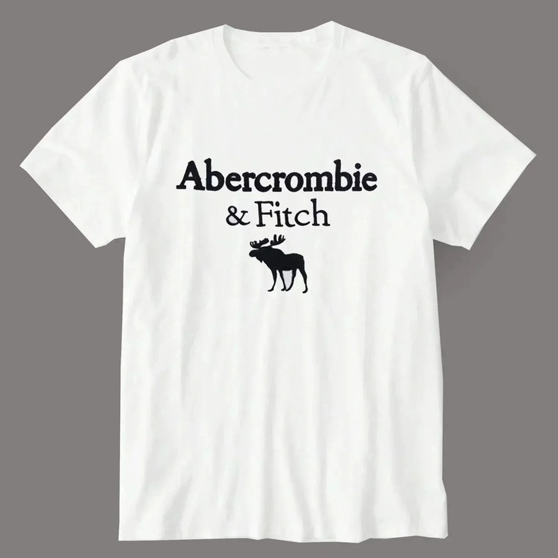 2026 New European and American Cross-Border Foreign Trade Abercrombie & Fitch Printed Summer Round Neck T-Shirts in Stock