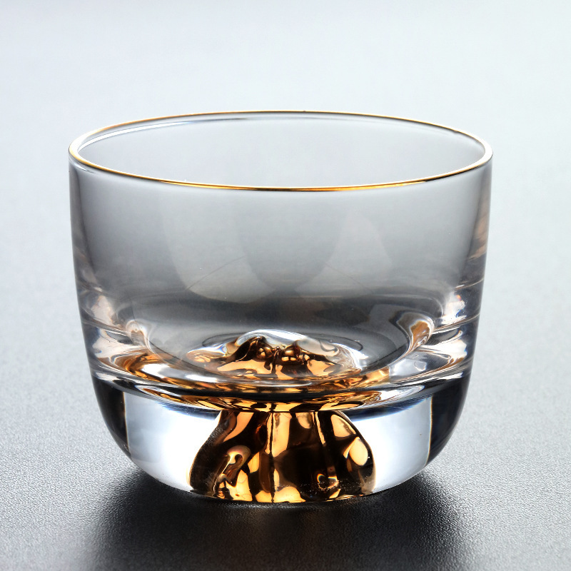 Japanese Tea Set Glass Master Cup Japanese Kung Fu Cup Cup Small Crystal Transparent Wine Cup Hidden Gold Cup