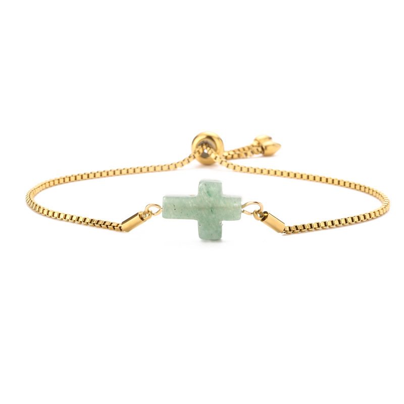 Amazon nueva pulsera natural Cruz estilo minimalista nicho diseño pulsera color-Retención pulsera de cadena de acero inoxidable