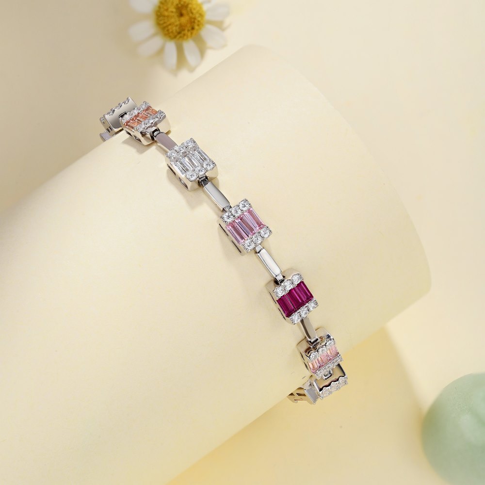 40g Weight Zircon Inlay Material Tennis Bracelet Classification 1 Piece Quantity Banquet, Party Occasion 925 Sterling Silver Material Geometric Pattern Women's Gender Plating, Inlay Design Elegant, Luxurious, Shiny Style 925 Sterling Silver Tennis Bracelet Elegant Luxurious Shiny 17
