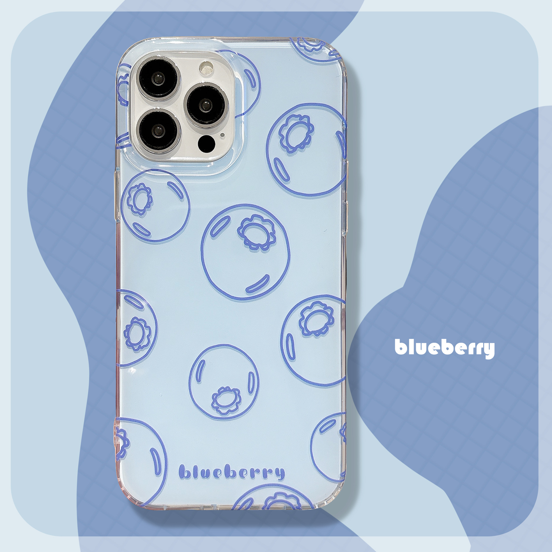 Divertido bolso de compras arándano apple 16ProMax funda para teléfono móvil 15Pro fruta 14/13 soporte 15PM hembra