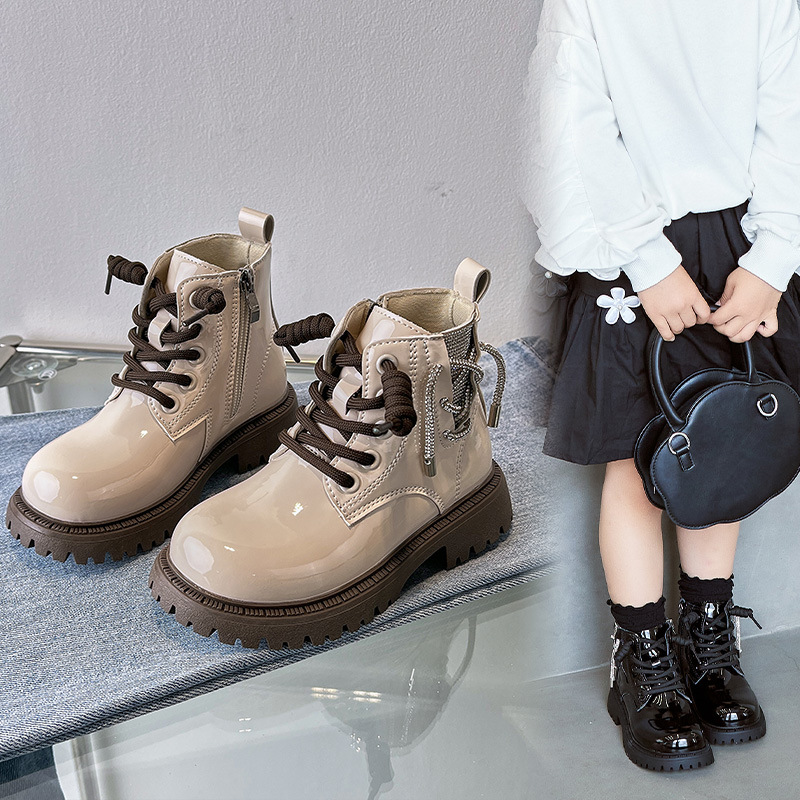 Children's Martin boots autumn and winter new style girls boots non slip girls black big children's short boots boys spring_voghion.com