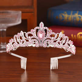 复古优雅新娘头饰宴会派对高档女王黄冠婚礼舞台表演发饰新娘皇冠