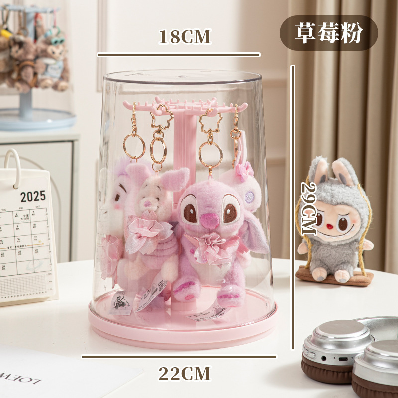Labubu 収納ディスプレイラック Bubble Mart 収納透明回転ラブブぬいぐるみフィギュア収納ボックス|undefined